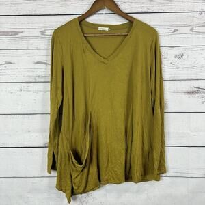 Chalet Shirt Top Womens Medium Knit‎ Crinkle Distressed Minimalist Bamboo